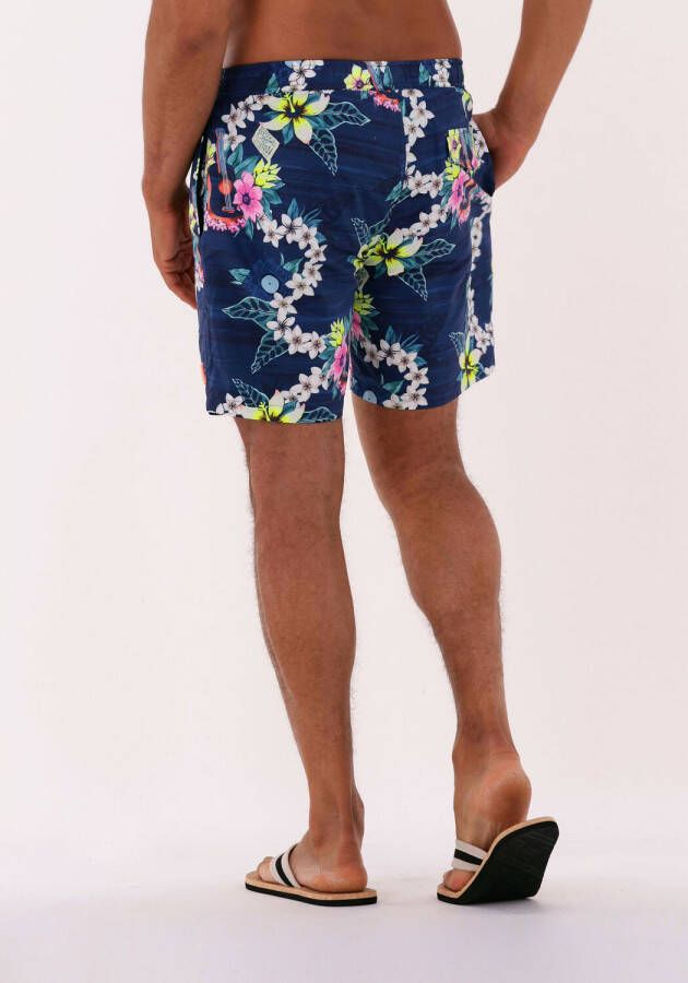 Scotch & Soda Blauwe Recycled Polyester Printed Swimshort