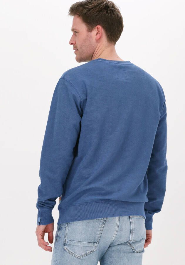 Scotch & Soda Blauwe Sweater Garment-dyed Interlock Felpa Sweatshirt