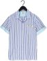 SCOTCH & SODA Heren Overhemden Lightweight Structured Shortsleeve Shirt In Organic Cotton Blauw wit Gestreept - Thumbnail 4