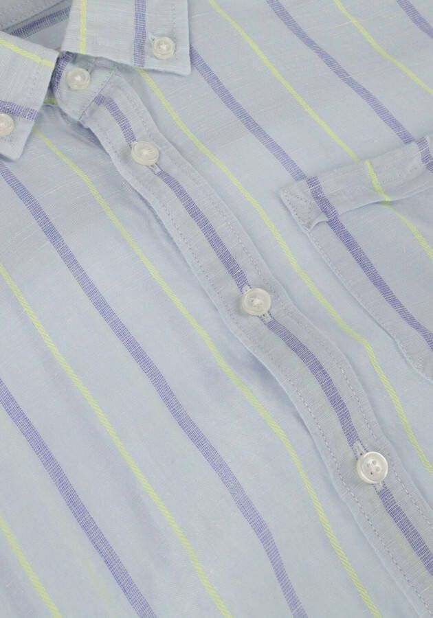SCOTCH & SODA Jongens Overhemden Yarn Dyed Long Sleeve Linen Shirt Blauw wit Gestreept