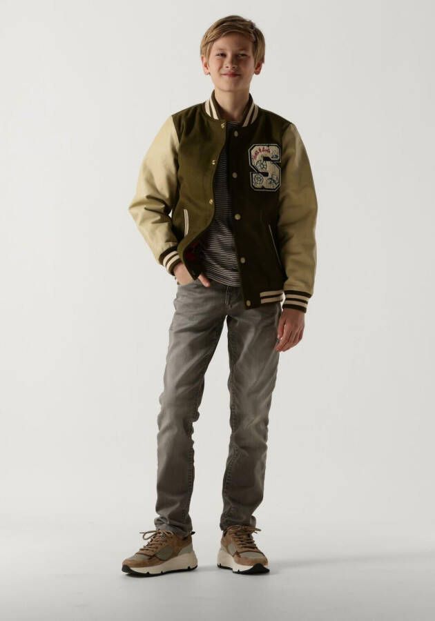 SCOTCH & SODA Jongens Jassen Wool College Jacket With Leather Sleeves Bruin