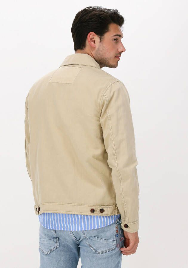 Scotch & Soda Camel Jack Short Garment-dyed Cotton-linen Jacket
