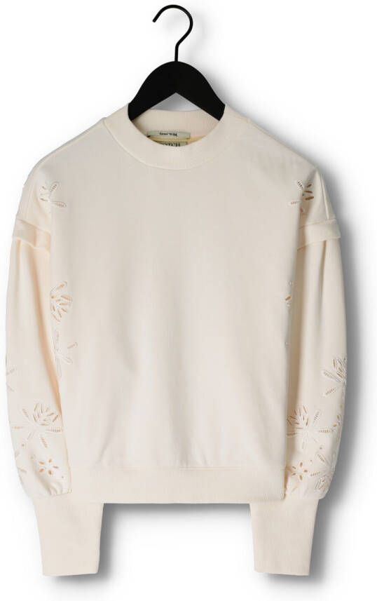 Scotch & Soda Creme Sweater Puff Sleeve Embroidery Sweatshirt