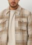 SCOTCH & SODA Heren Overhemden Wool-blend Zip-thru Check Overshirt Gebroken Wit - Thumbnail 3