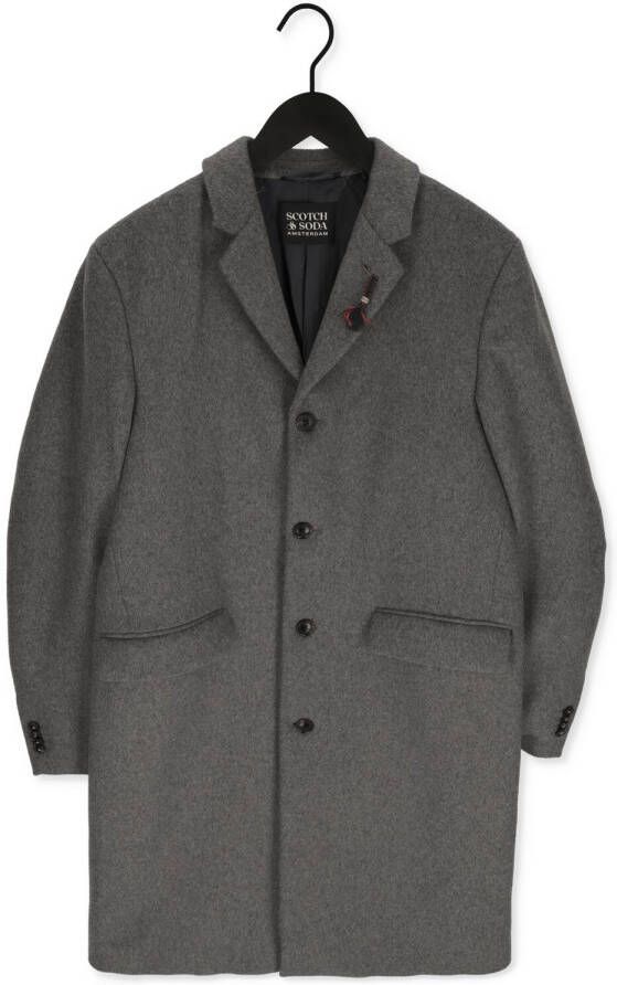 SCOTCH & SODA Heren Jassen Classic Wool-blend Overcoat Grijs