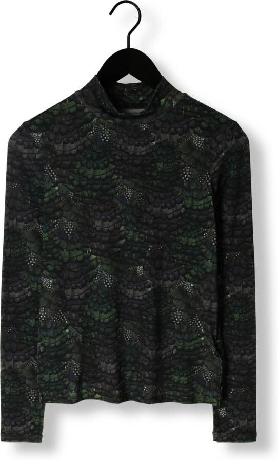 SCOTCH & SODA Dames Truien & Vesten All Over Printed Mockneck Longsleeve T-shirt Groen
