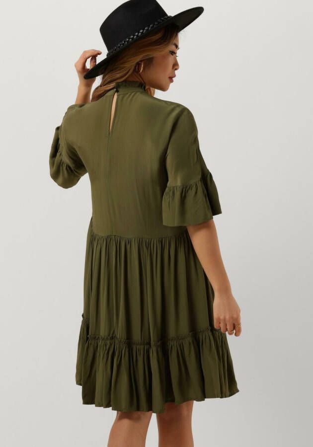 SCOTCH & SODA Dames Jurken Short Dress With Ruffle Sleeve Detail Groen