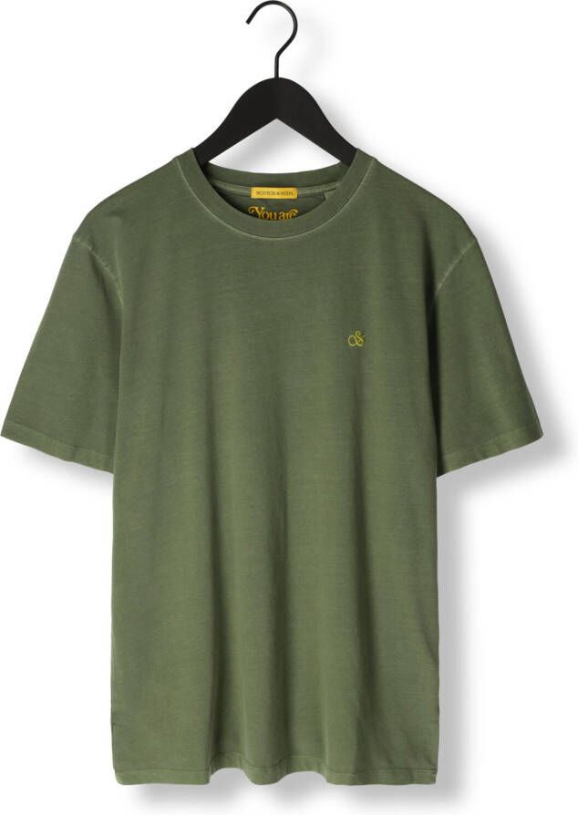 Scotch & Soda Groene T-shirt Garment Dye Logo T-shirt