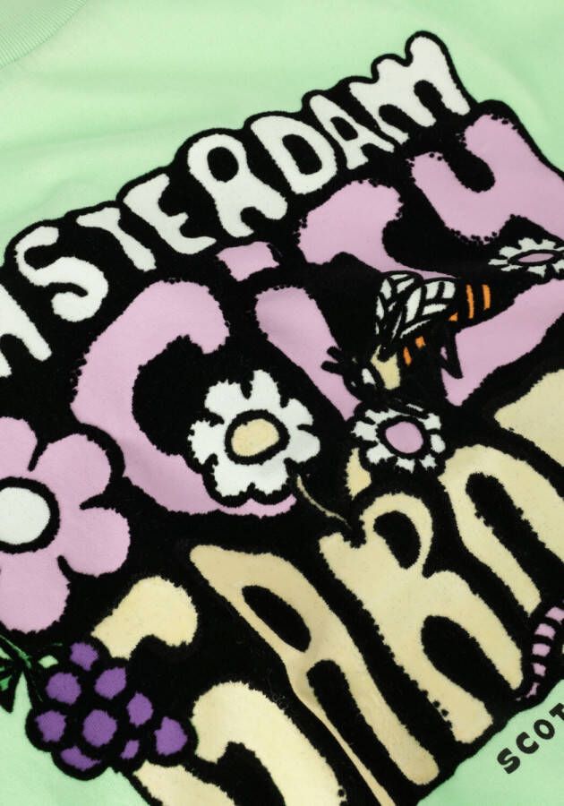 SCOTCH & SODA Meisjes Tops & T-shirts Oversized Artwork T-shirt Groen