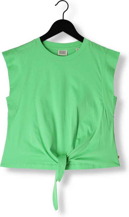 SCOTCH & SODA Dames Tops & T-shirts Relaxed-fit Knotted T-shirt Groen