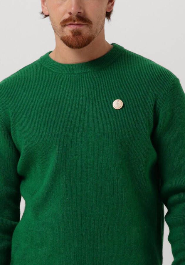 SCOTCH & SODA Heren Truien & Vesten Rib-knit Wool-blend Crewneck Pullover Groen
