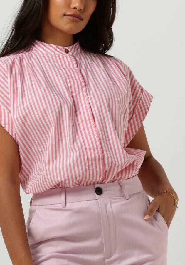 SCOTCH & SODA Dames Blouses Extended Shoulder Roll Sleeve Shirt Lichtroze