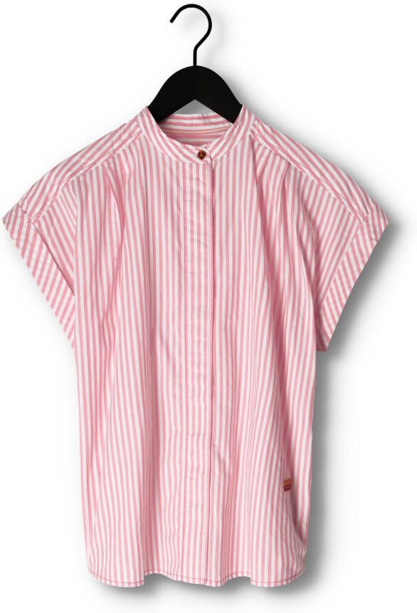 SCOTCH & SODA Dames Blouses Extended Shoulder Roll Sleeve Shirt Lichtroze