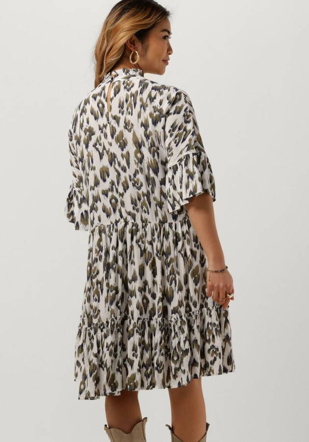 SCOTCH & SODA Dames Jurken Short Dress With Ruffle Sleeve Detail Olijf