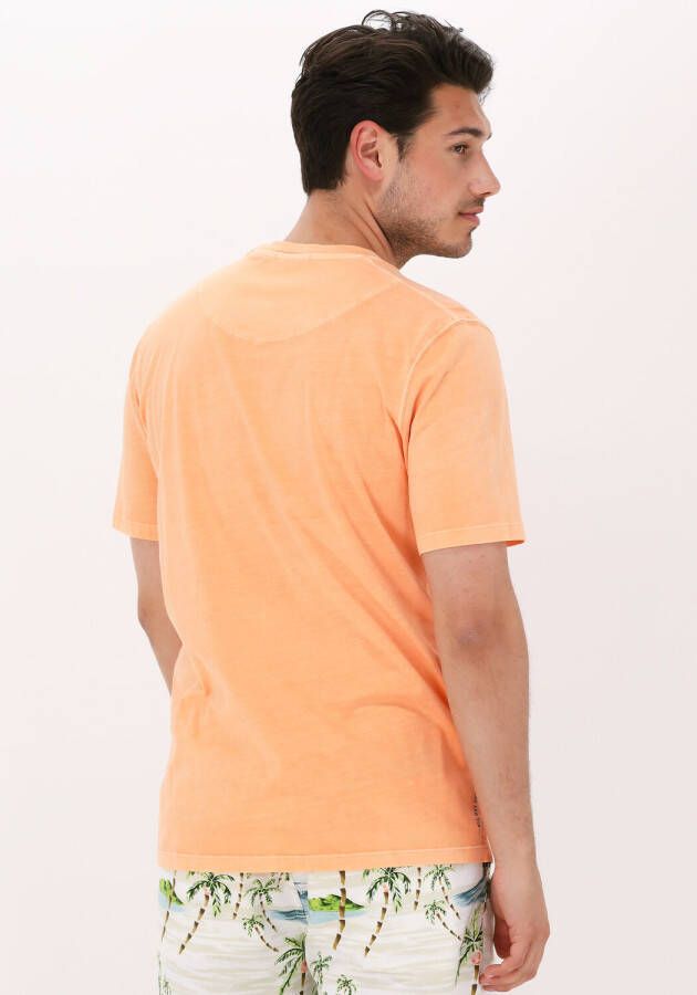 Scotch & Soda Oranje T-shirt Garment-dyed Crewneck Tee With Embroidery Logo