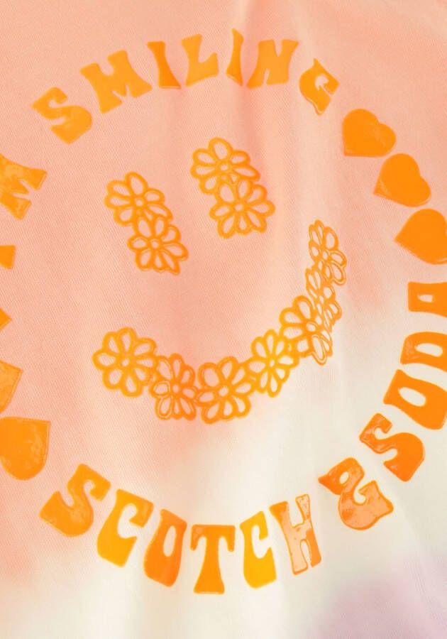 SCOTCH & SODA Meisjes Tops & T-shirts Dropped Shoulder Dip Dye Artwork Paars