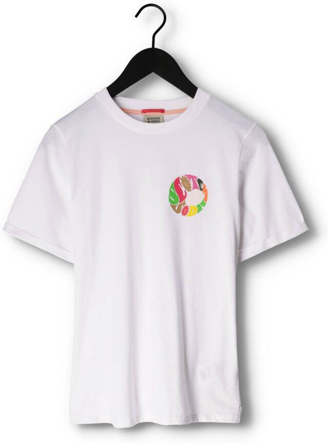 Scotch & Soda Witte T-shirt Cotton In- Conversion Regular Fit T-shirt