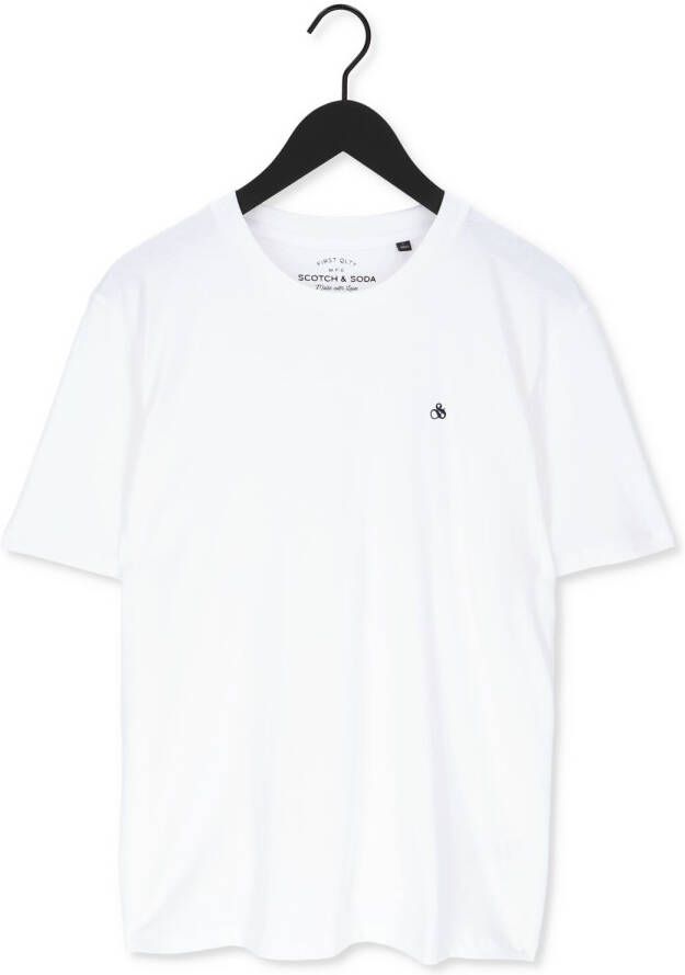 Scotch & Soda Witte T-shirt Crewneck Jersey T-shirt