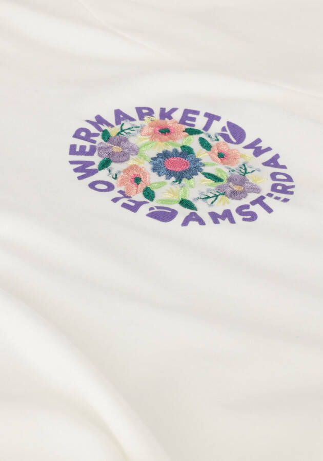 SCOTCH & SODA Meisjes Tops & T-shirts Slim Fit Flower Embroidery Wit