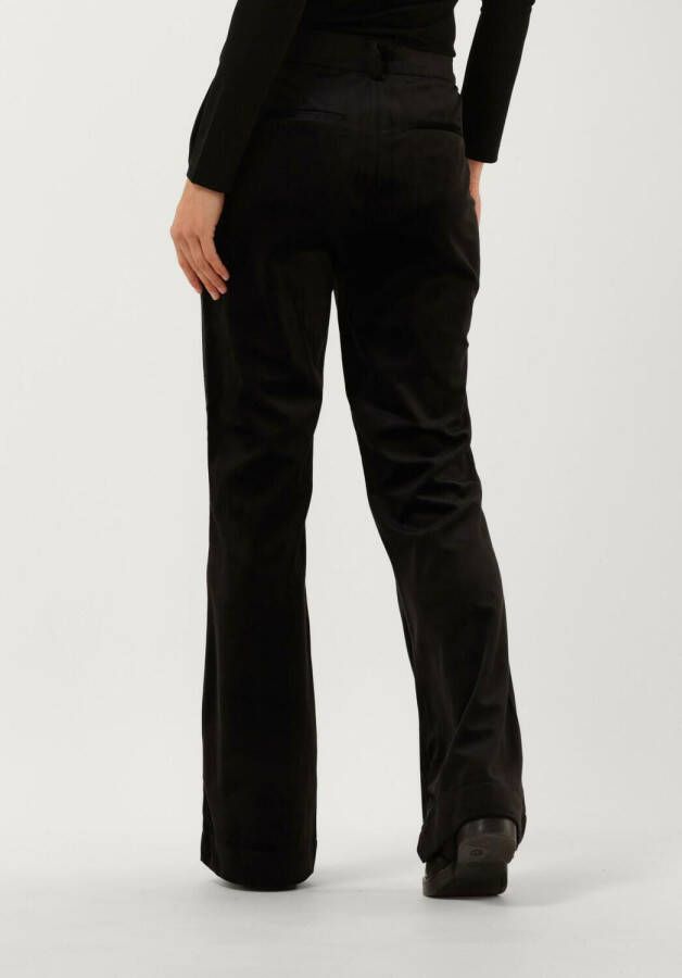 SCOTCH & SODA Dames Jeans Velvet High-rise Flared Trousers Zwart