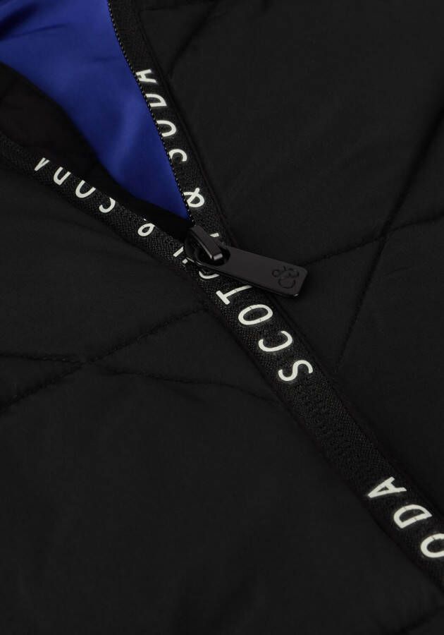 Scotch & Soda Zwarte Gewatteerde Jas Water Repellent Hooded Recycled Polyester Jacket