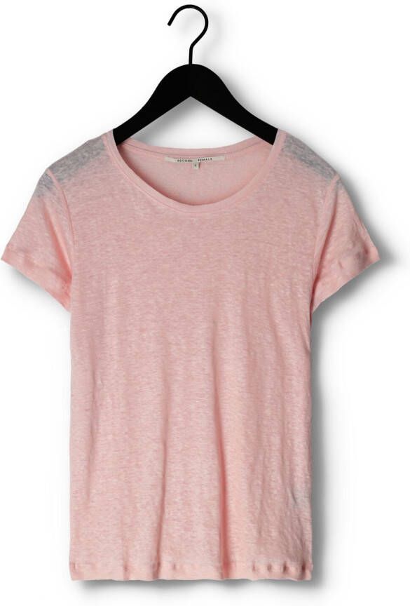 SECOND FEMALE Dames Tops & T-shirts Peony O-neck Tee Roze