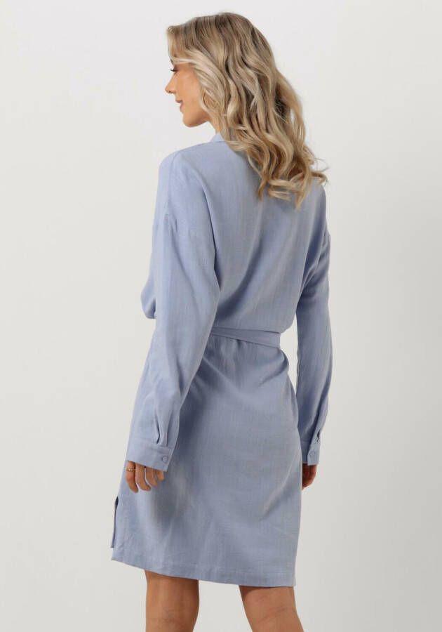 Selected Femme Blauwe Mini Jurk Slfviva Tonia Long Linen Shirt