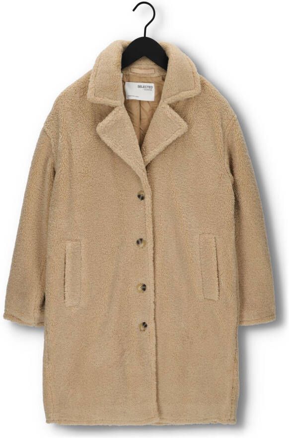 SELECTED FEMME Dames Jassen Lana Teddy Coat B Ecru