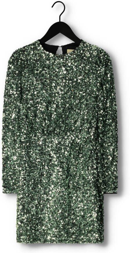 Selected Femme Groene Mini Jurk Colyn Ls Short Sequins Dress