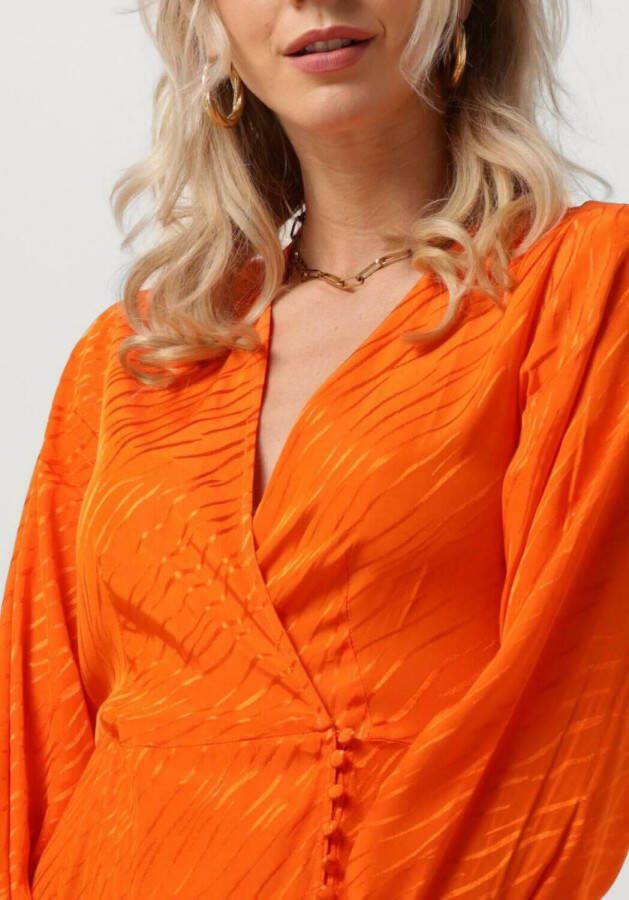 SELECTED FEMME Dames Jurken Slfabienne Satin Ankle Wrap Dress Oranje