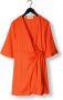 SELECTED FEMME Dames Jurken Slffranziska 3 4 Short Satin Wrap Dress Oranje - Thumbnail 5