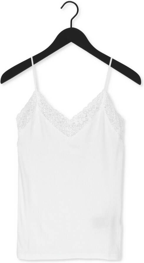 Selected Femme Witte Top Slfmandy Rib Lace Singlet