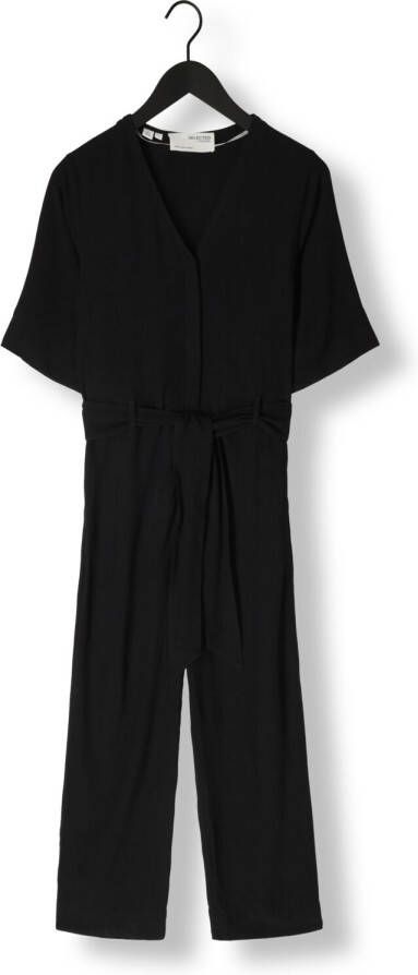 Selected Femme Zwarte Jumpsuit Slfviva 2 4 Long Linen Jumpsuit