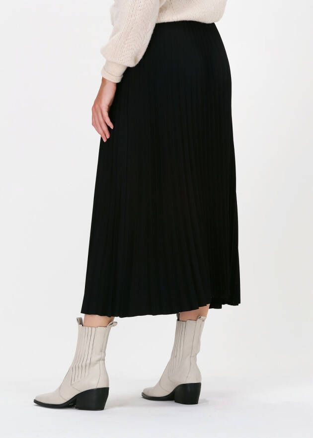 Selected Femme Zwarte Plissé Rok Alexis Mw Midi Skirt