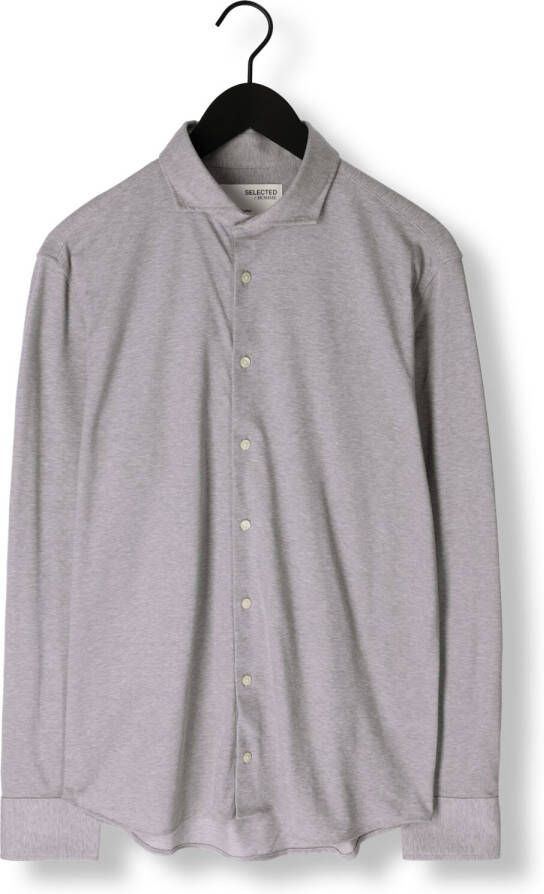 SELECTED HOMME Heren Overhemden Slhslimbond-pique Knit-shirt Ls B Beige