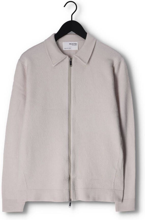 Selected Homme Beige Vest Belo Ls Knit Zip Cardigan