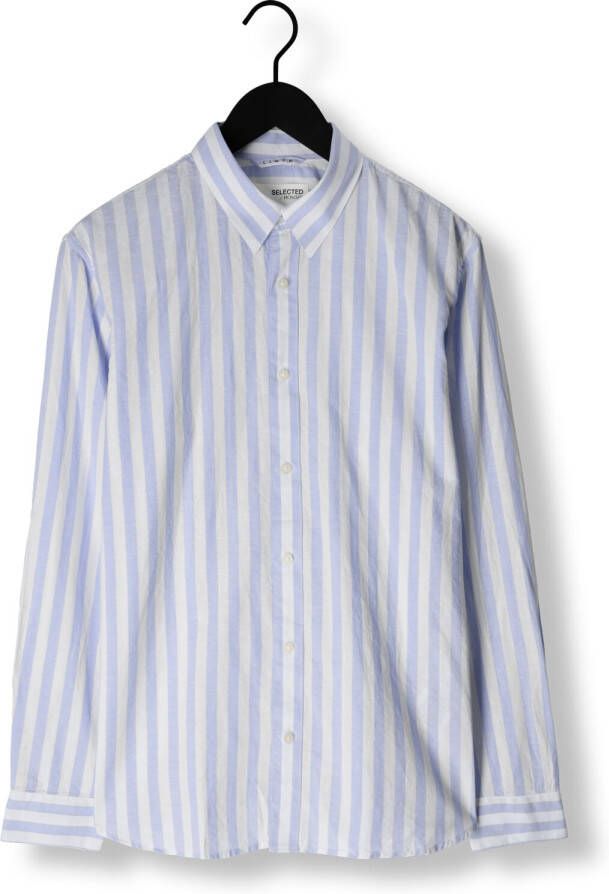 SELECTED HOMME Heren Overhemden Slhslimnew-linen Shirts Ls Classic W Blauw