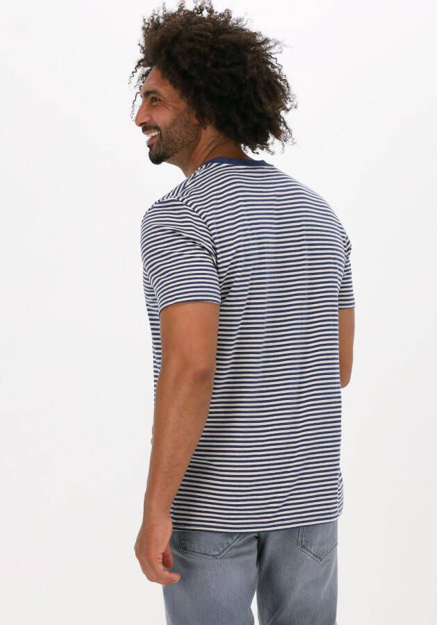 Selected Homme Blauwe T-shirt Slhrelaxbutch Stripe Ss O-neck