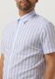 SELECTED HOMME Heren Overhemden Slhslimnew-linen Shirts Ss Classic W Blauw wit Gestreept - Thumbnail 2