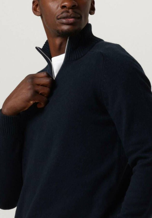 SELECTED HOMME Heren Truien & Vesten Slhreg Dan Wool-mix Zip High Neck Ow Donkerblauw