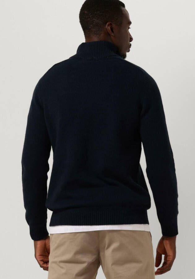 SELECTED HOMME Heren Truien & Vesten Slhreg Dan Wool-mix Zip High Neck Ow Donkerblauw