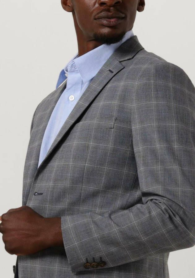 SELECTED HOMME Heren Colberts Slhslim-liam Grey blue Check Blz Flex B Grijs