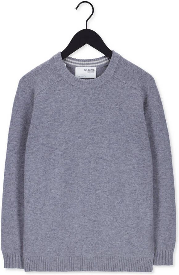 Selected Homme Grijze Trui Newcoban Lambs Wool Crew Neck W