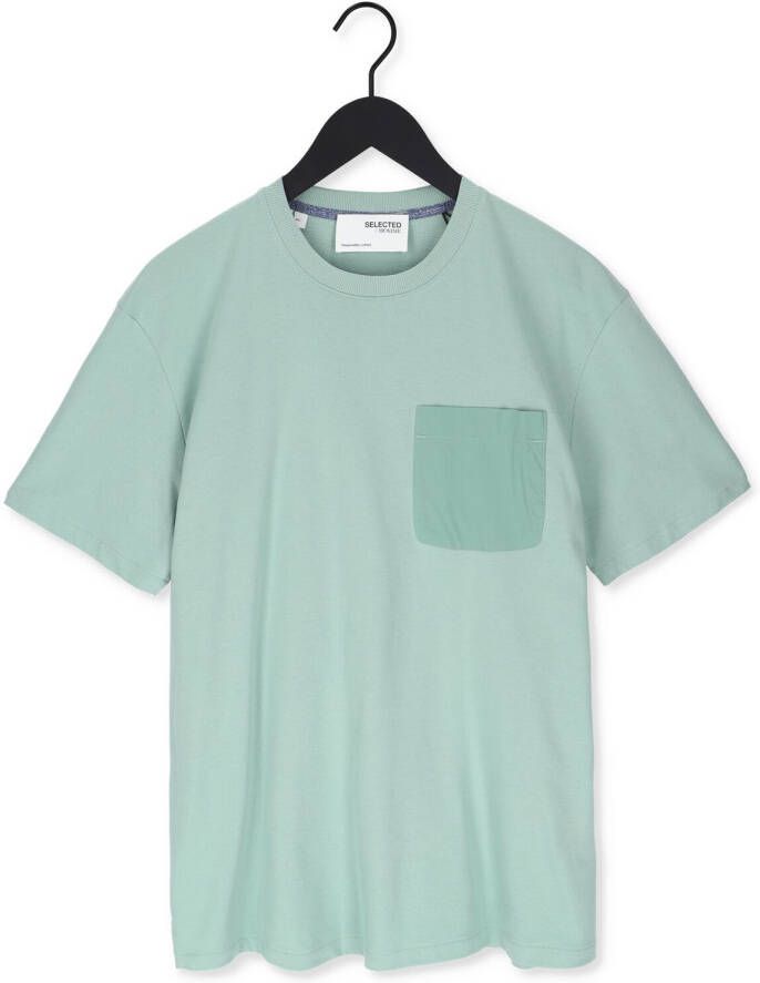 Selected Homme Groene T-shirt Slhrelaxarvid Ss O-neck