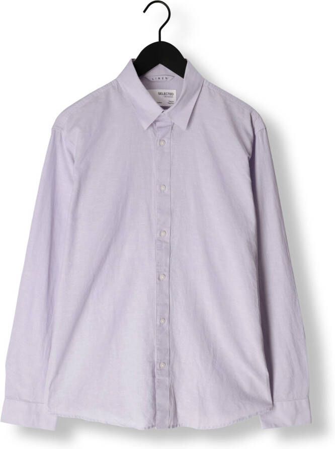 SELECTED HOMME Heren Overhemden Slhregnew-linen Shirt Ls Classic W Lila