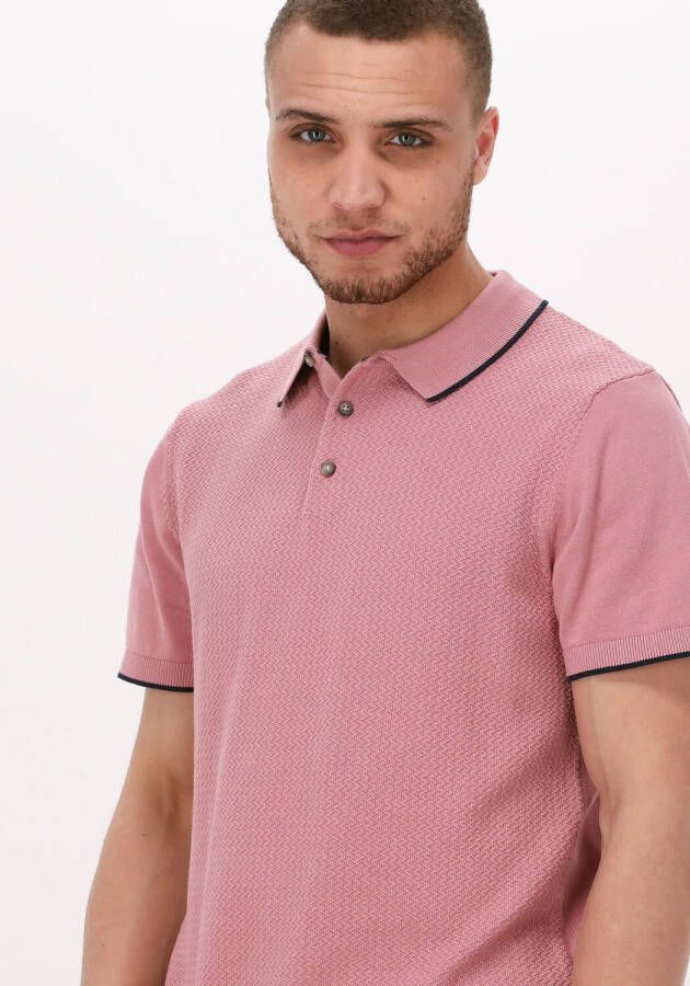 Selected Homme Roze Polo Slhhank Ss Knit Button Polo