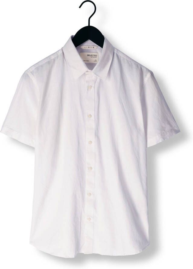 Selected Homme Witte Casual Overhemd Slhslimnew-linen Shirts Ss Classic W