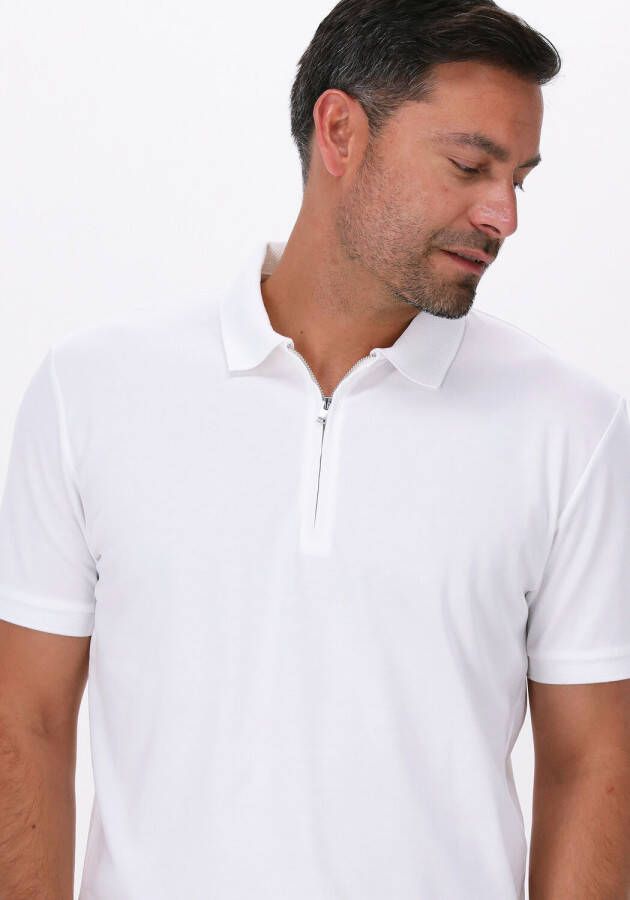 Selected Homme Witte Polo Slhfave Zip Ss Polo B