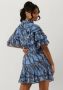 Silvian Heach Bedrukte korte jurk met gerimpelde kraag Blue Dames - Thumbnail 4