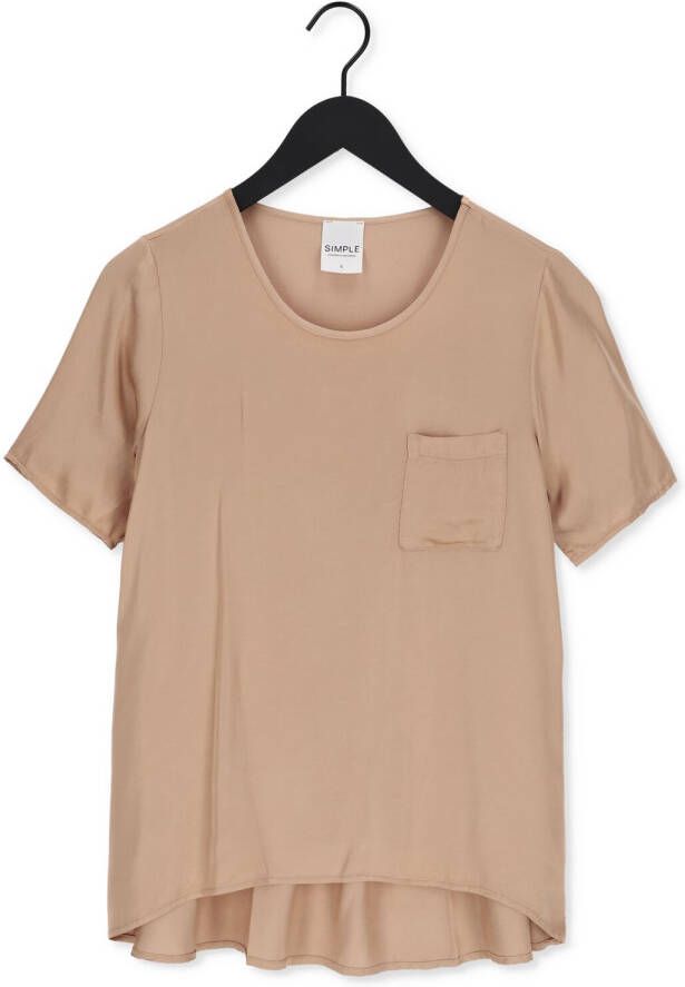SIMPLE Dames Tops & T-shirts Woven Top Dimm Satin Zand